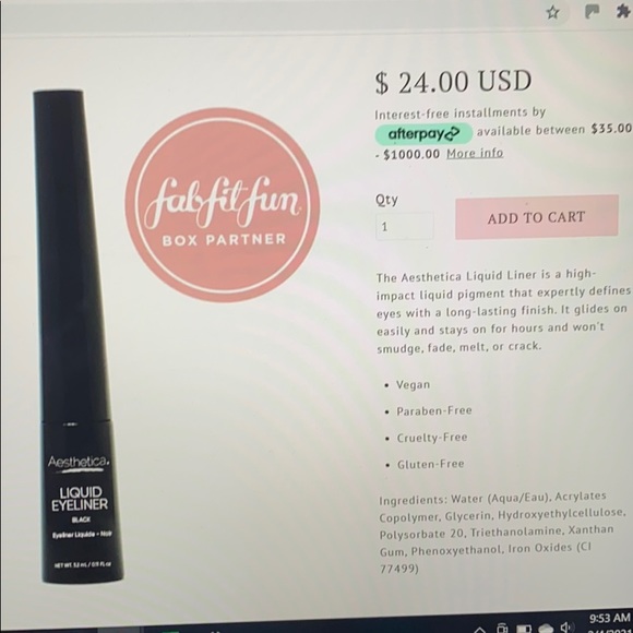 Fabfitfun Aesthetica Liquid Eyeliner - Picture 3 of 4